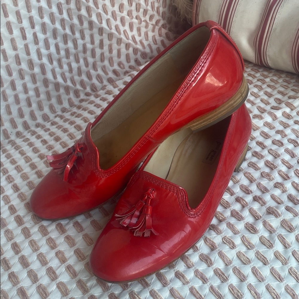 Paul Green Red Patent Leather Tassel Loafers